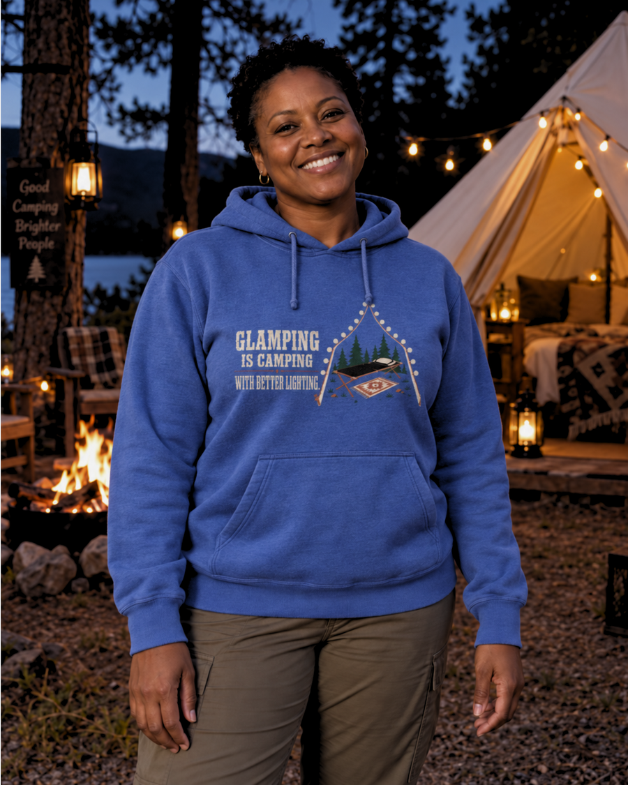 Hiker wearing the ‘Leave Only Footprints’ tee on a trail