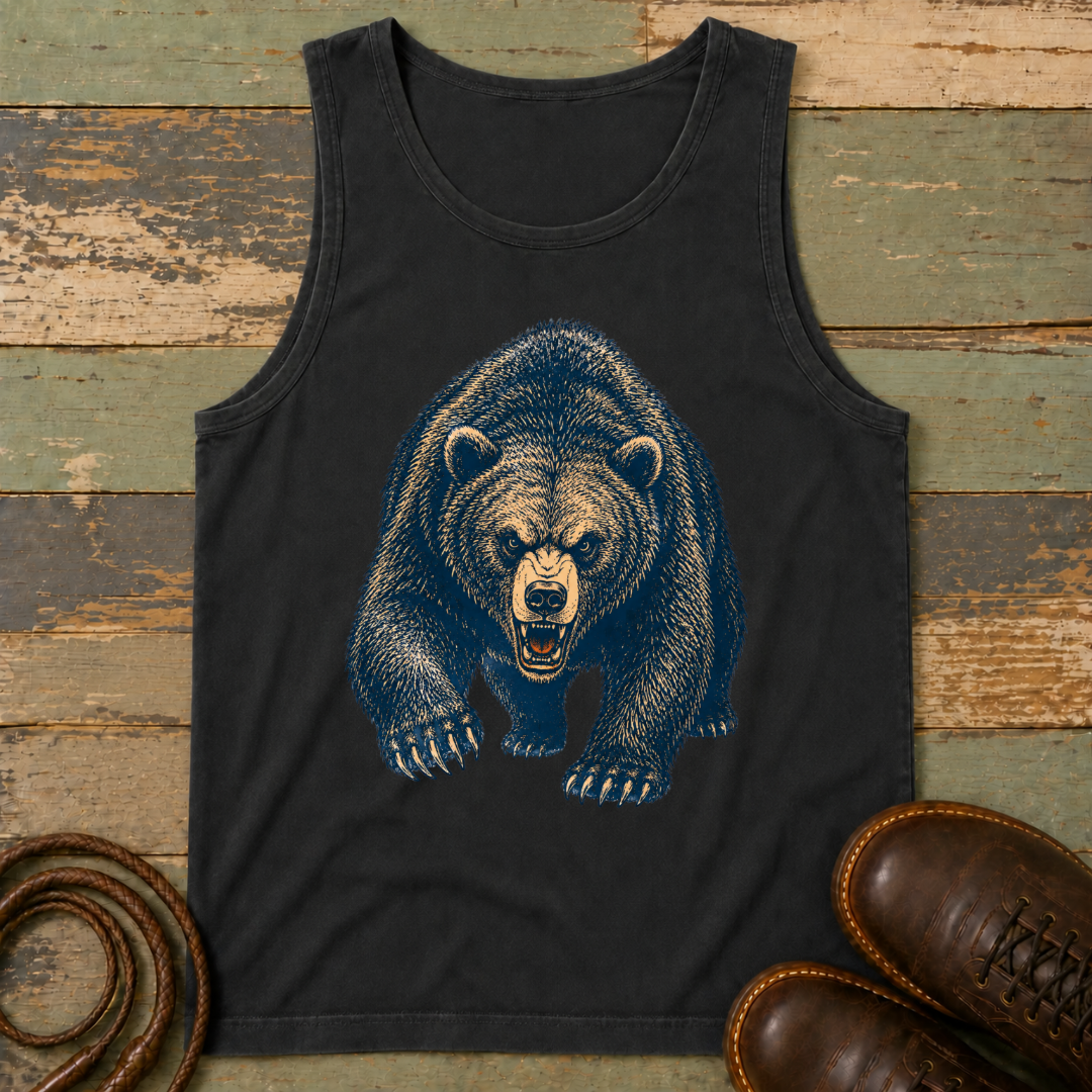 Angry Bear Charging — Tank Top