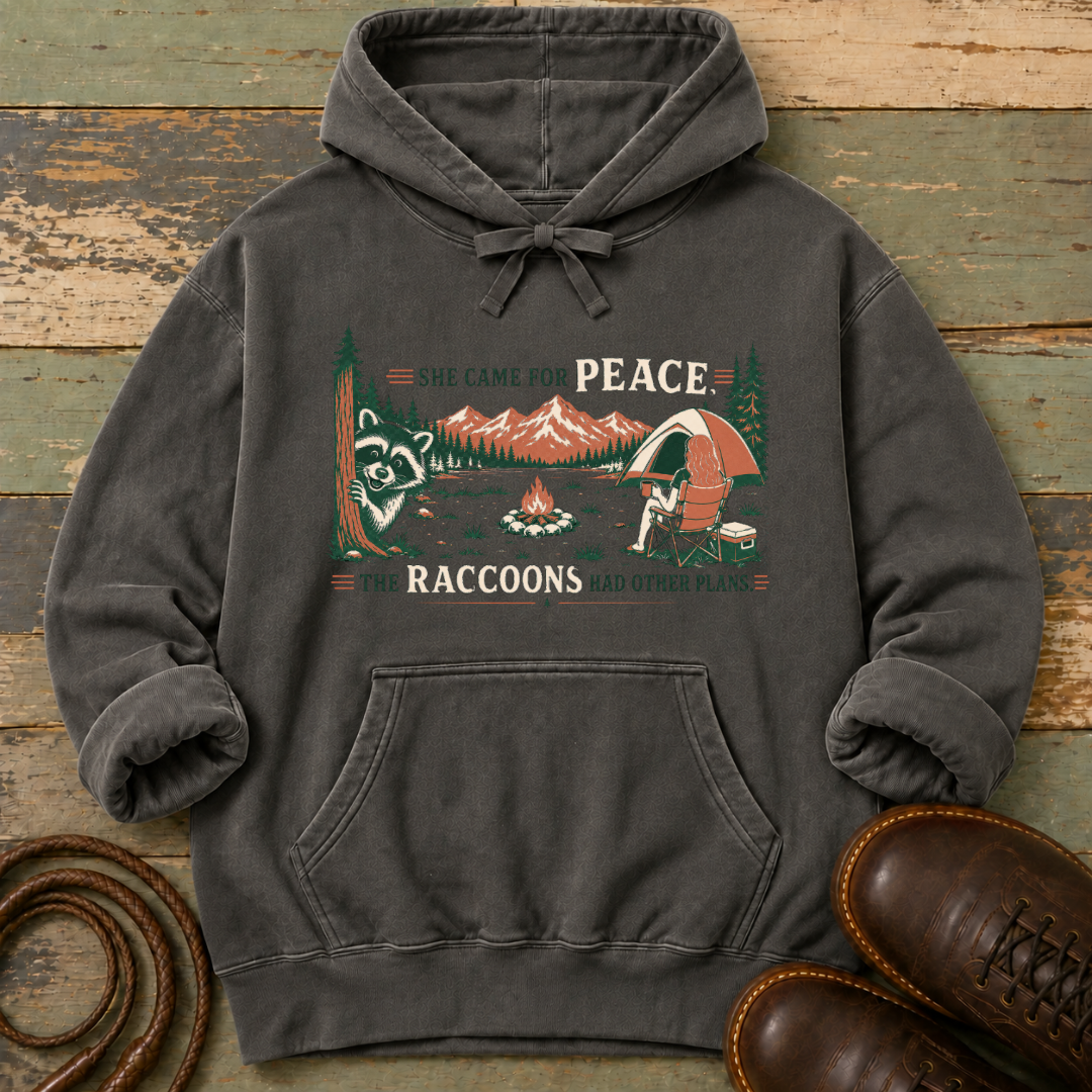 She Came for Peace. The Raccoons Had Other Plans — Hoodie