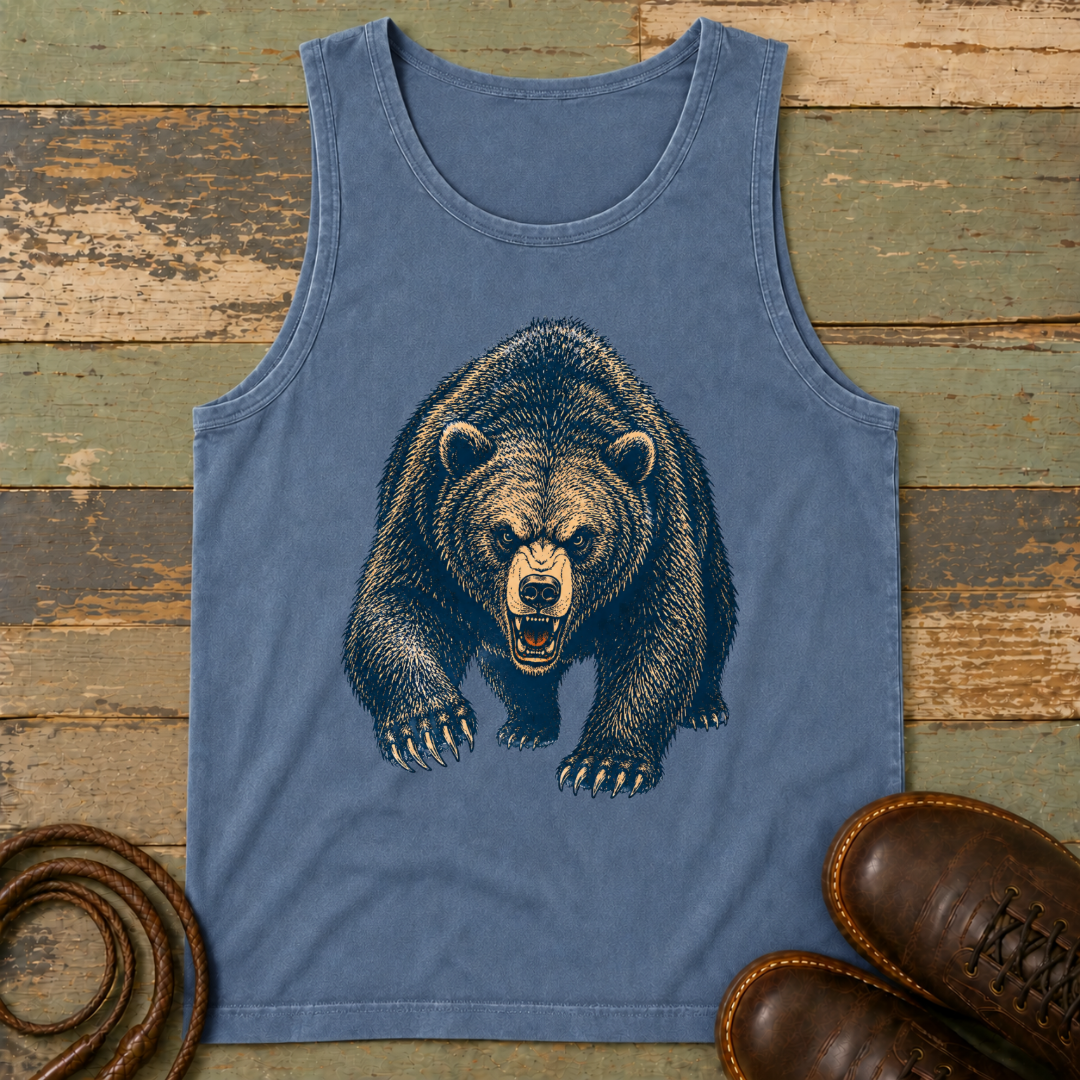 Angry Bear Charging — Tank Top