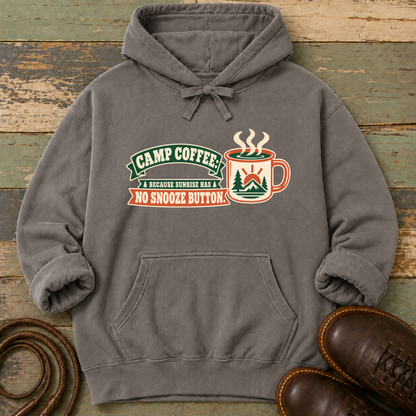 Camp Coffee Because Sunrise Has No Snooze Button — Hoodie