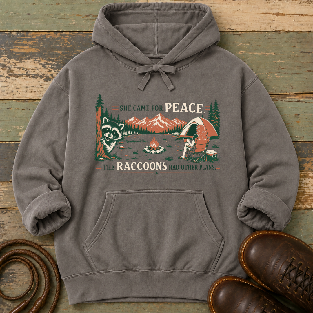 She Came for Peace. The Raccoons Had Other Plans — Hoodie