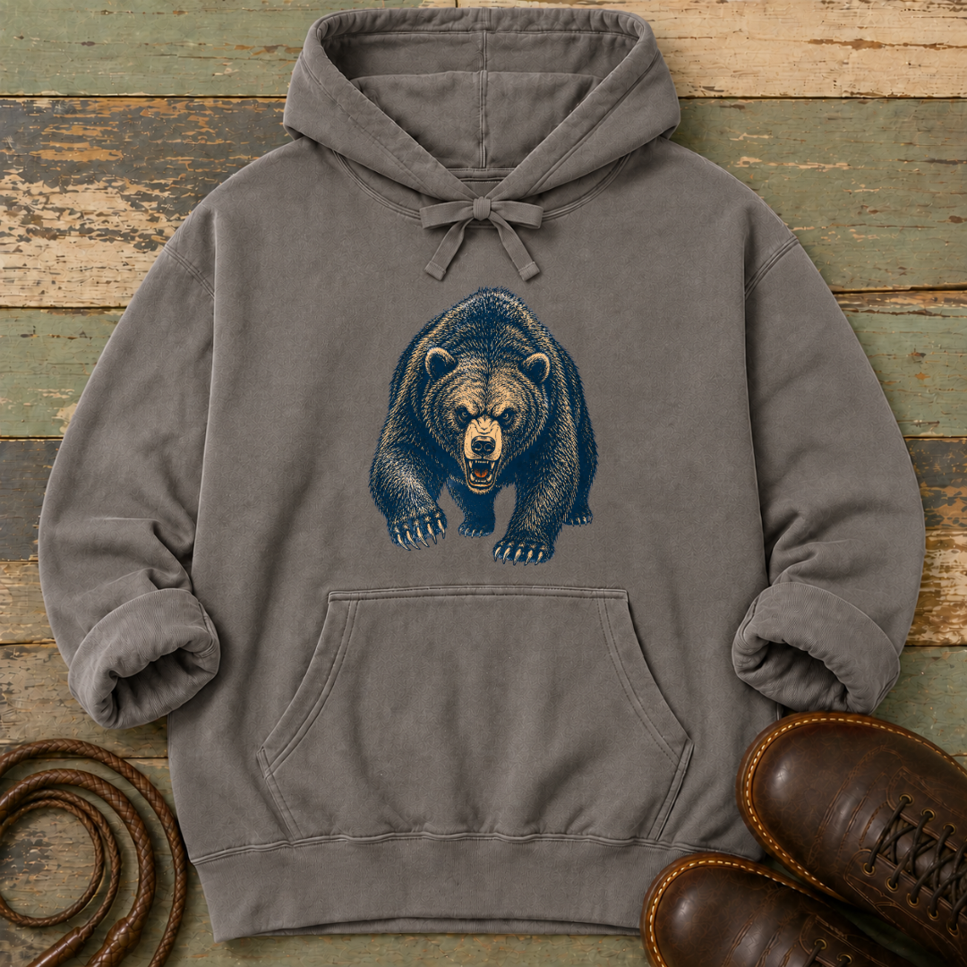 Angry Bear Charging — Hoodie