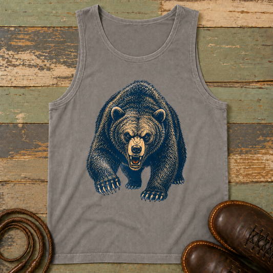 Angry Bear Charging — Tank Top