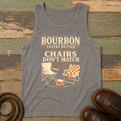 Bourbon Tastes Better When the Chairs Don't Match — Tank Top
