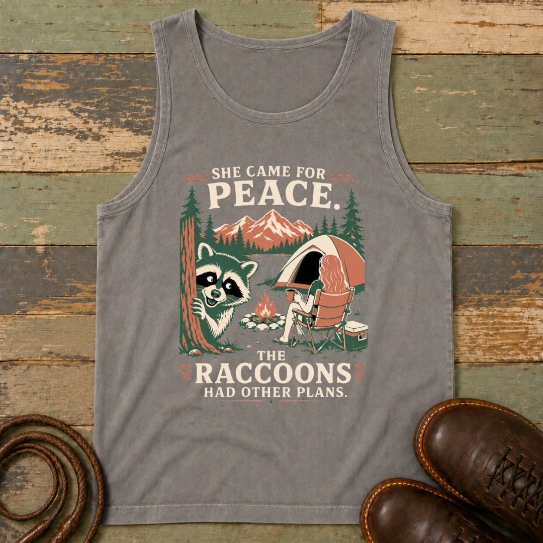 She Came for Peace. The Raccoons Had Other Plans — Tank Top