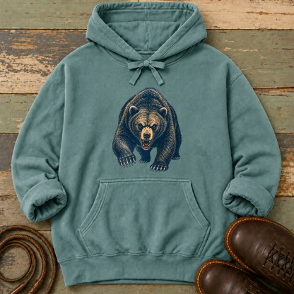 Angry Bear Charging — Hoodie