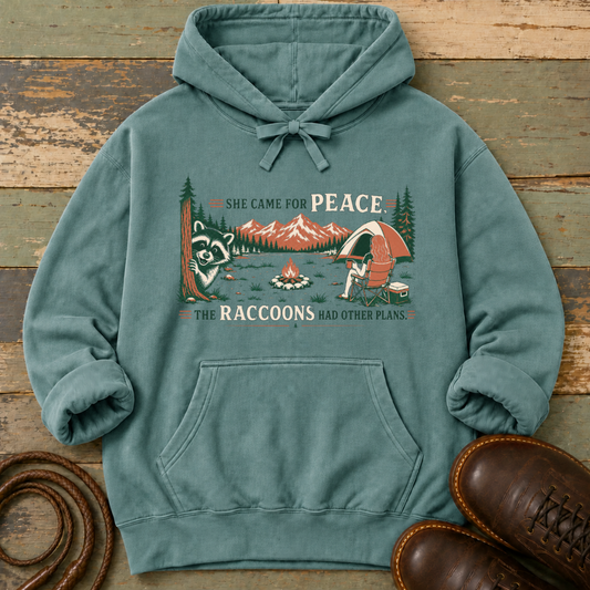 She Came for Peace. The Raccoons Had Other Plans — Hoodie