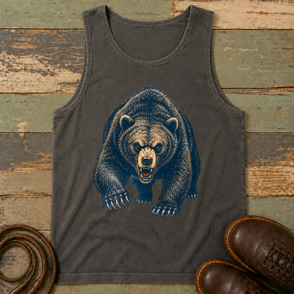 Angry Bear Charging — Tank Top