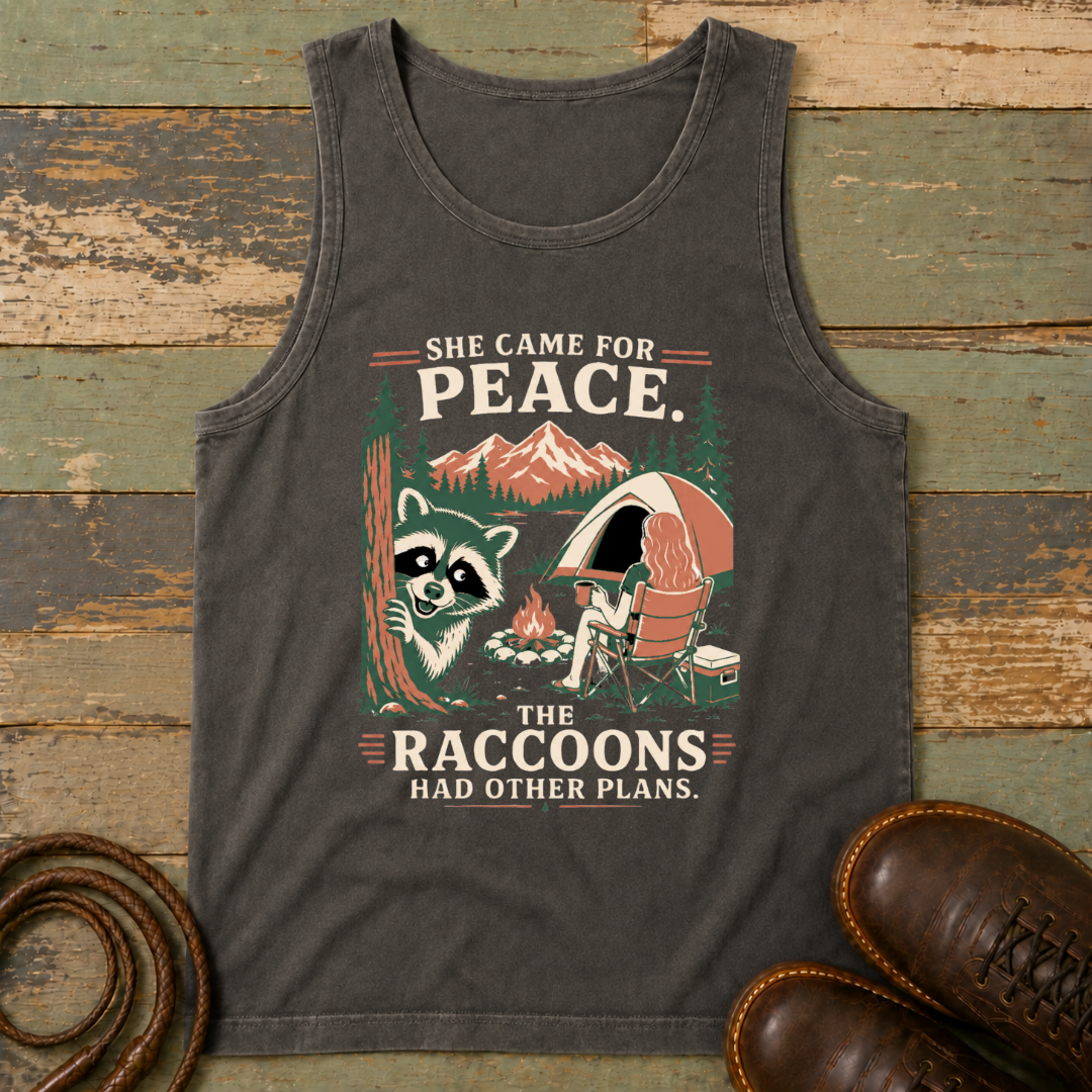 She Came for Peace. The Raccoons Had Other Plans — Tank Top