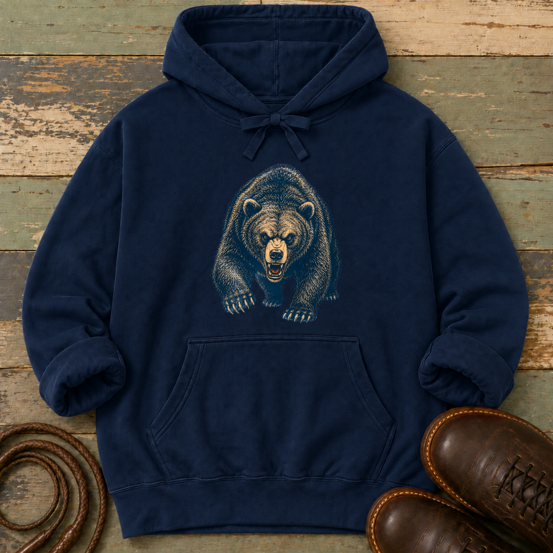 Angry Bear Charging — Hoodie