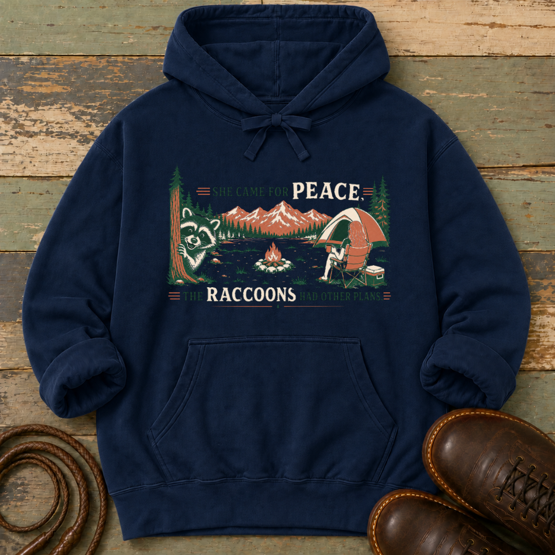 She Came for Peace. The Raccoons Had Other Plans — Hoodie