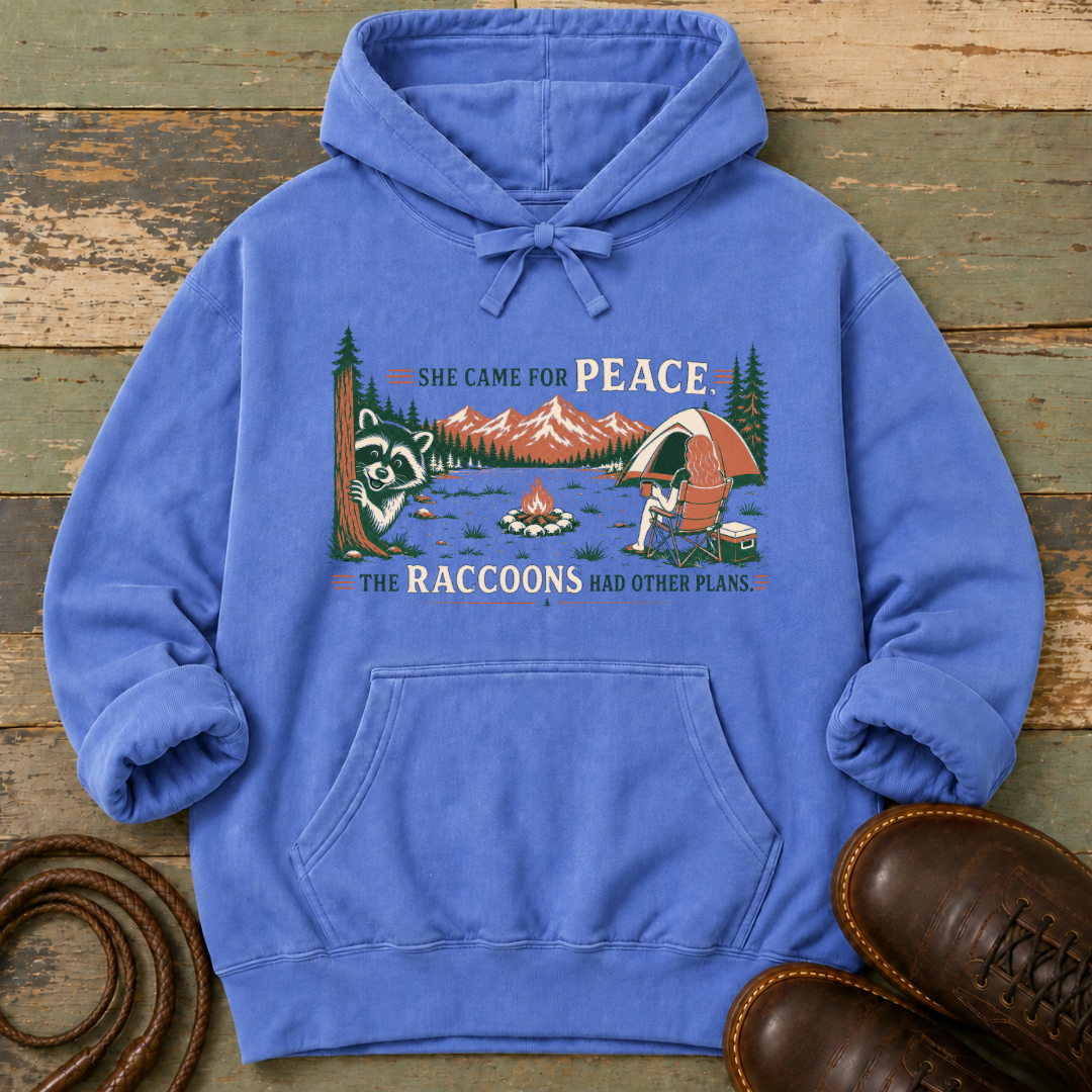 She Came for Peace. The Raccoons Had Other Plans — Hoodie