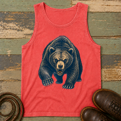 Angry Bear Charging — Tank Top