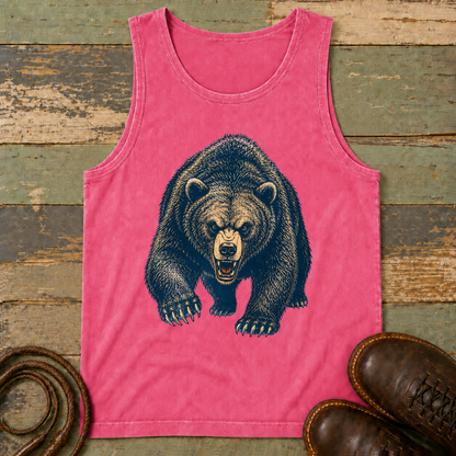Angry Bear Charging — Tank Top