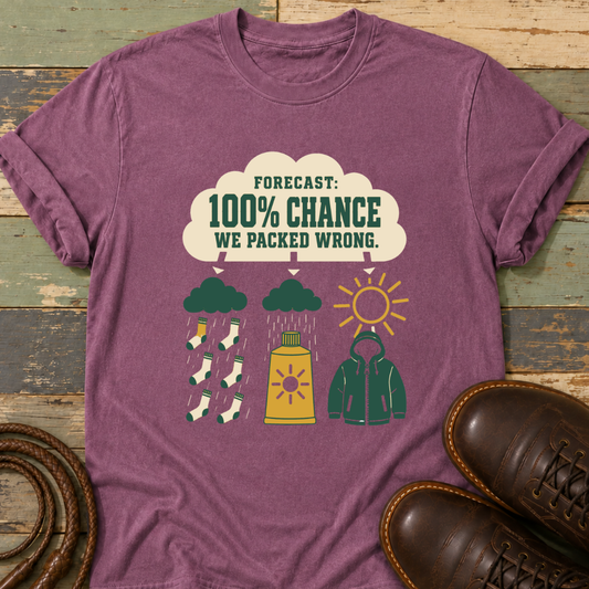Forecast 100% We Packed Wrong — T-Shirt