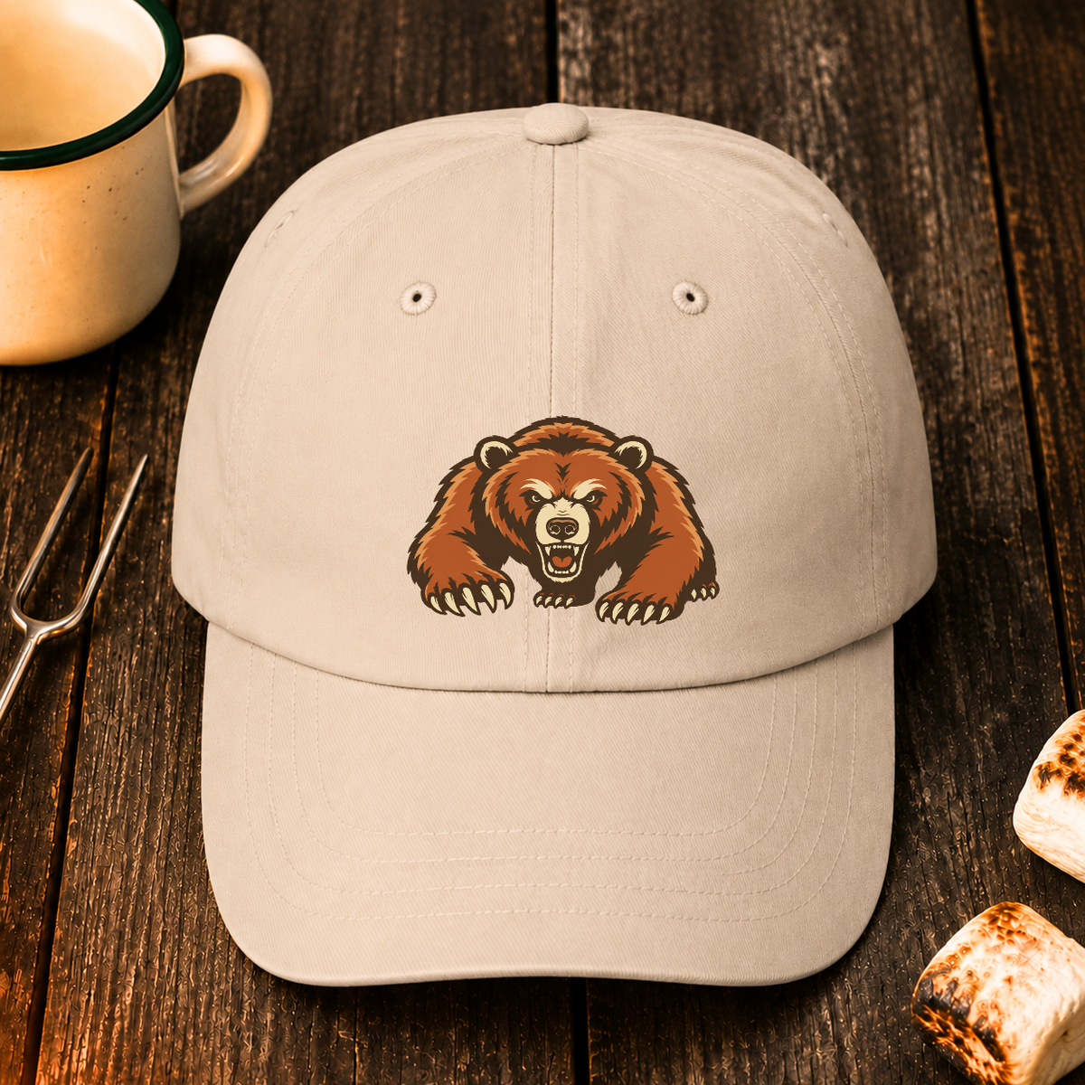 Angry Bear Charging — Hat