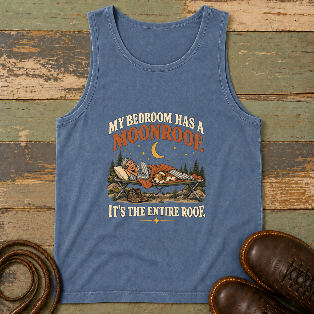 studio|QO-0062|tanktop|Blue Jean